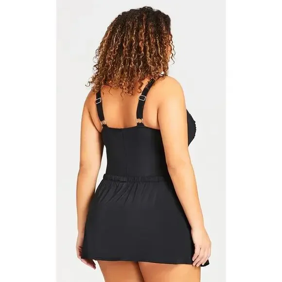 NWT Avenue Swim Skort Skirt Shorts Swim Bottoms Black Women's Plus Size 26W - Picture 8 of 13